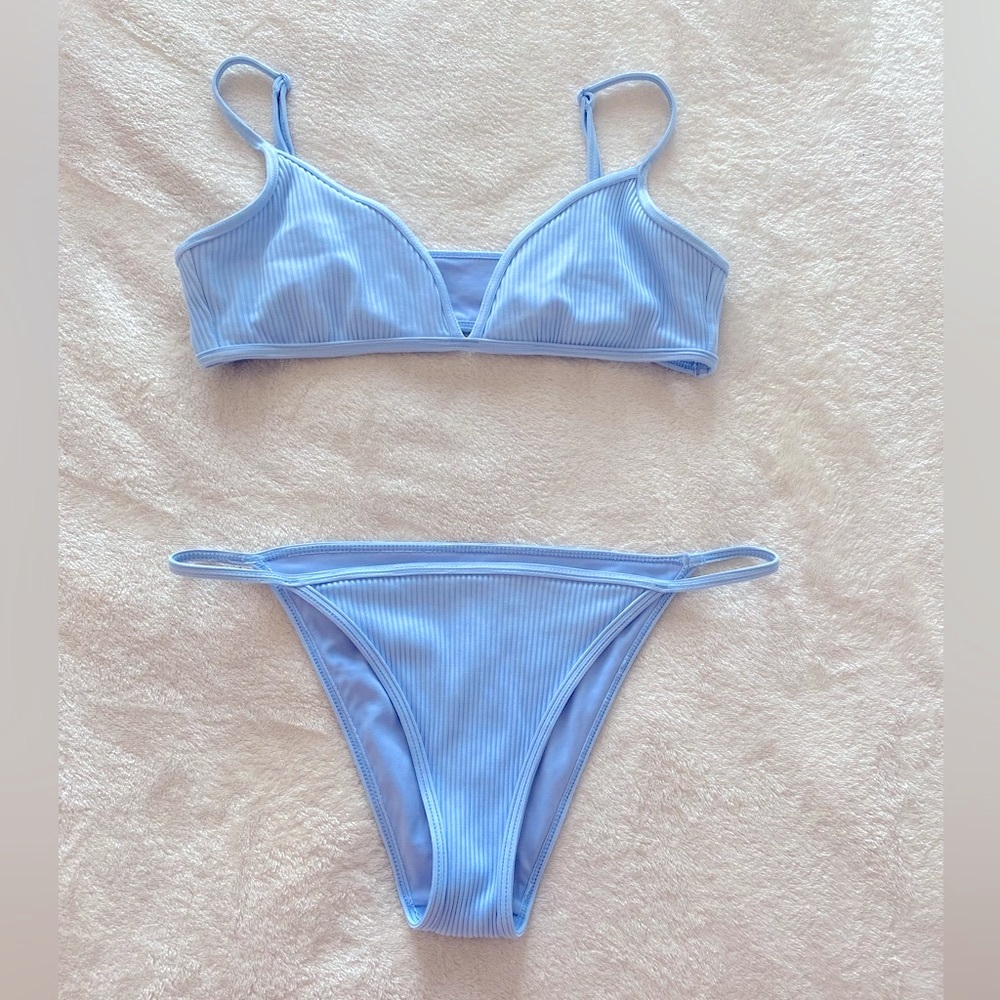 Pastel blue PacSun triangle bikini